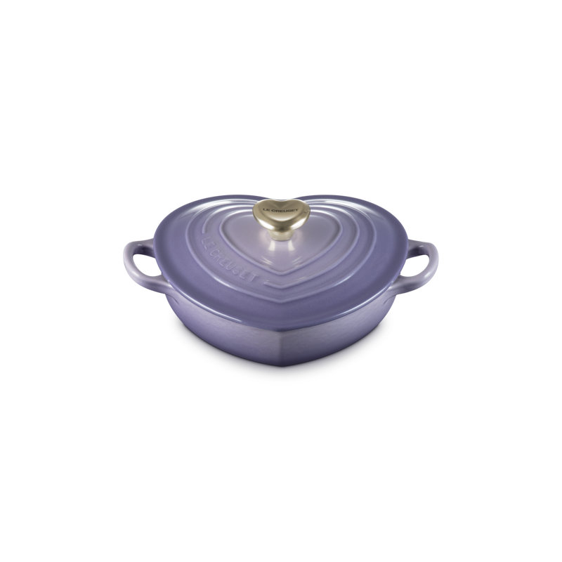 Le Creuset Enameled Cast Iron Traditional Heart Dish With Heart Knob, 1.25 Qt. - Chiffon Pink, Provence