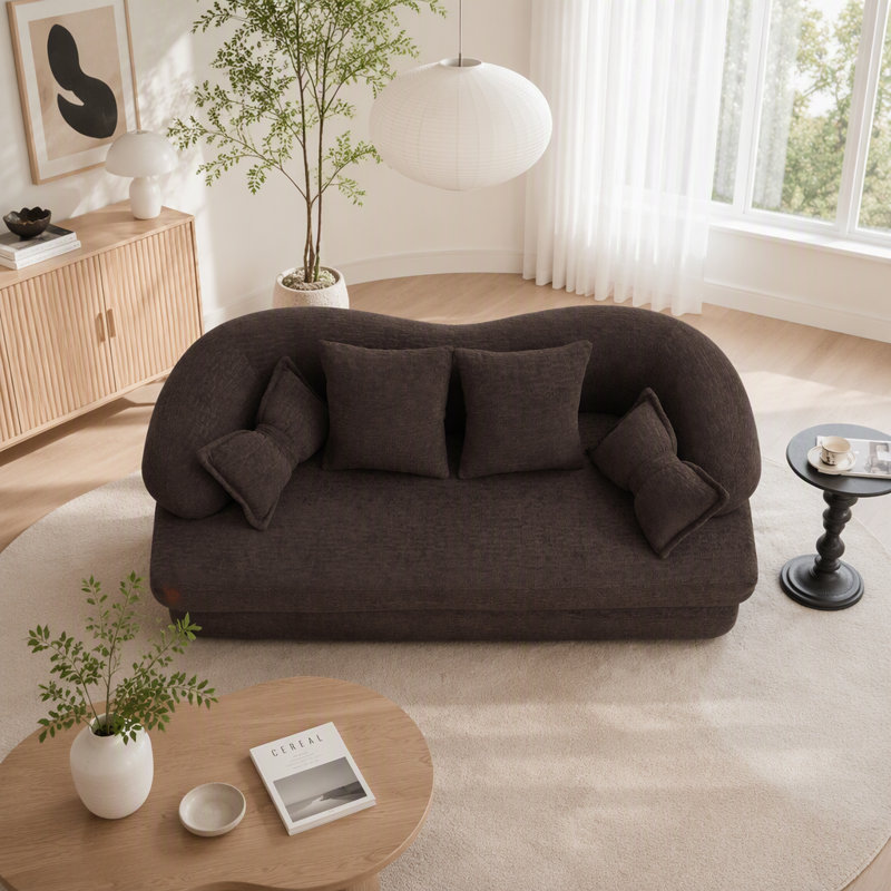Canapé-lit pliant 70 po 2 en 1, Brun