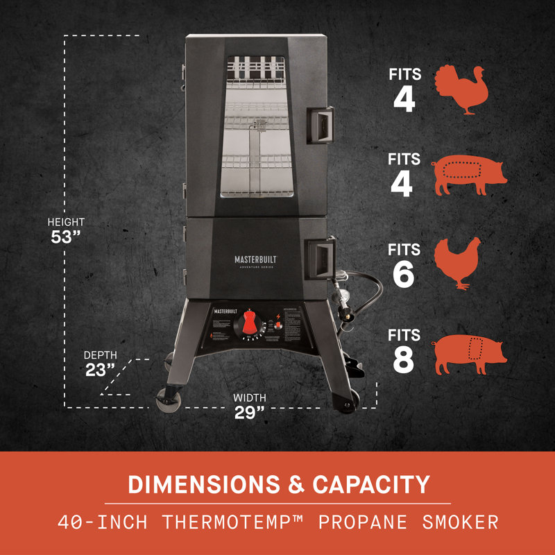 Fumoir au propane thermotemp 40 pouces Masterbuilt