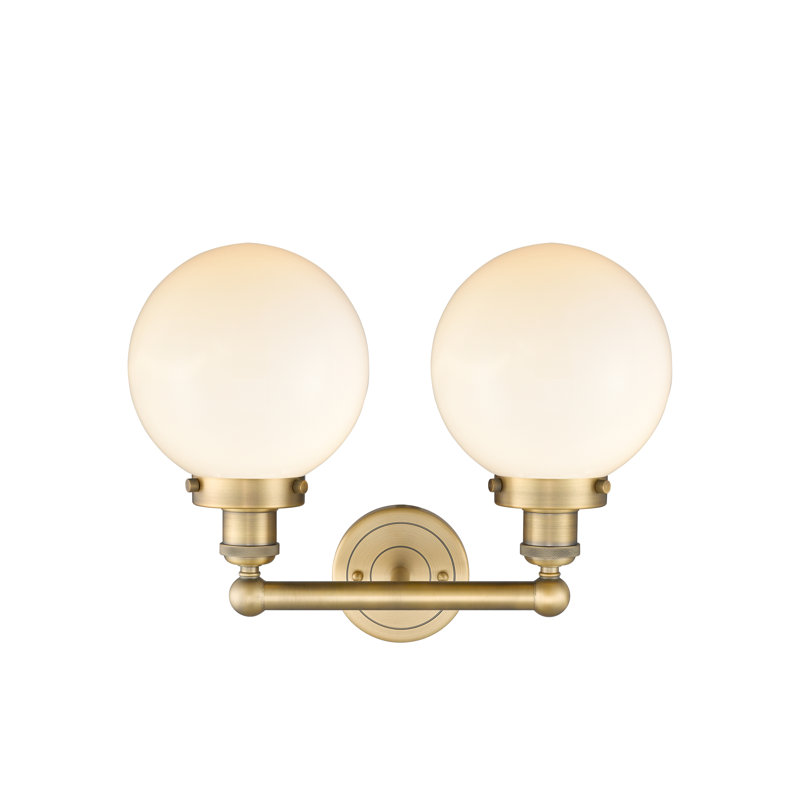 Alphonsa 2 - Light Dimmable Vanity Light, Matte White, Brushed Brass