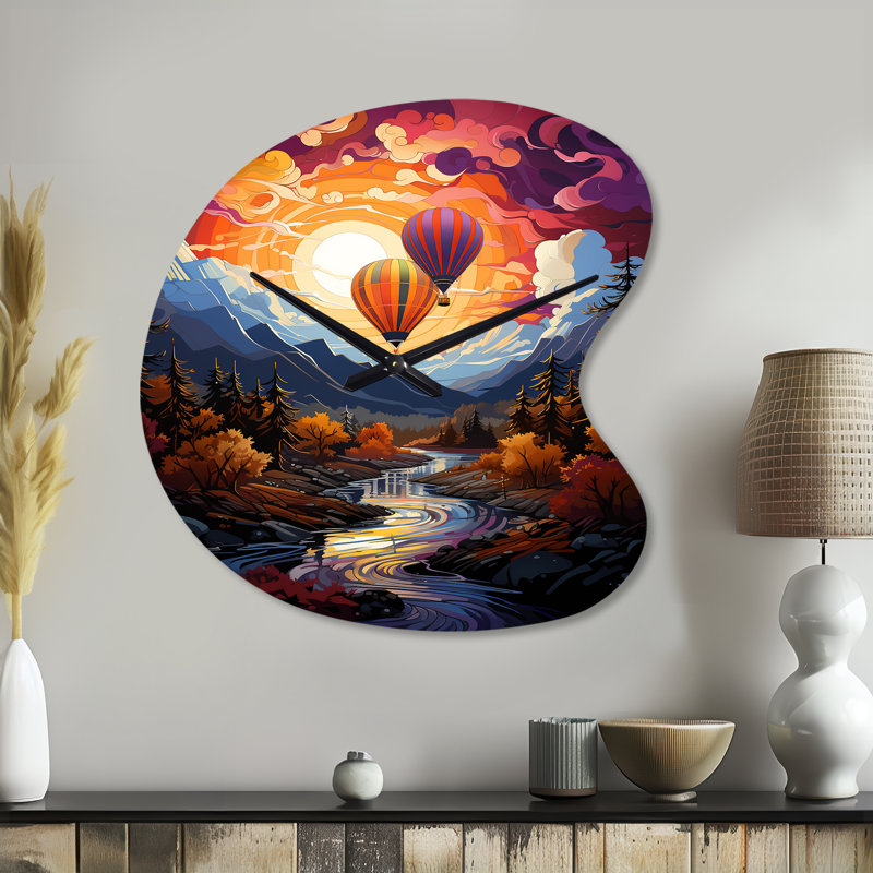Horloge murale orange en forme de goutte orange - Collage II, Grand