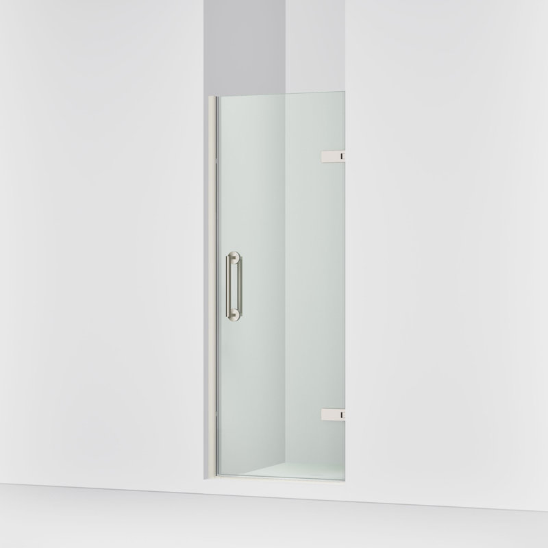 Components 27-5/8-In28-3/8-In W X 71-1/2-In Frameless Pivot Shower Door With 3/8-In Crystal Clear Glass And Back-To-Back Vertical Door Pulls