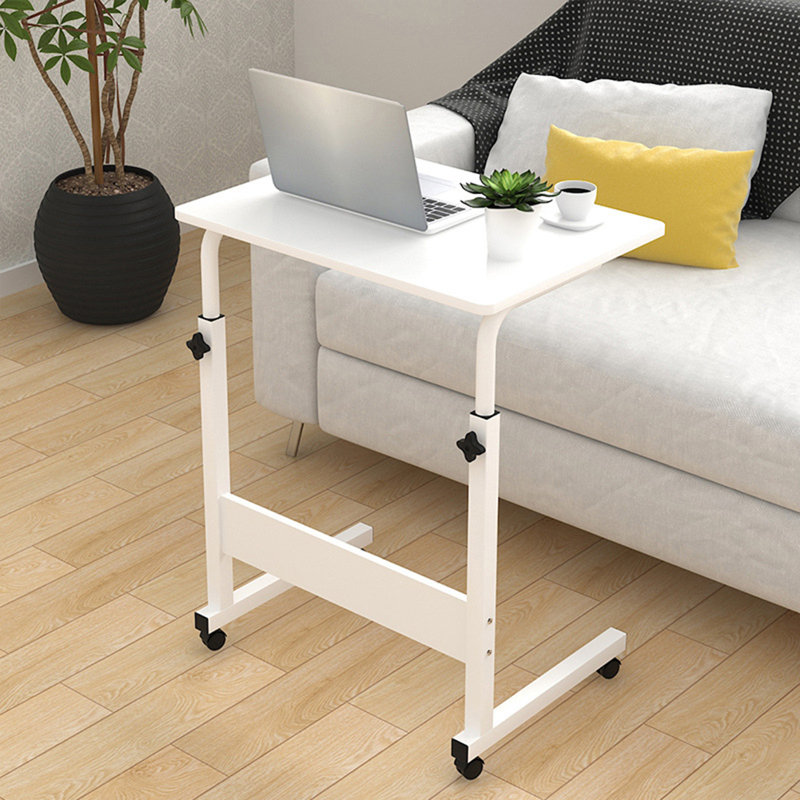 Adjustable Height Iron Computer Desk, White