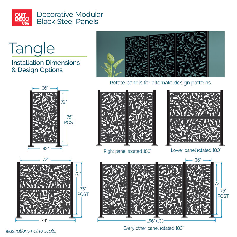 Panneau décoratif en acier galvanisé thermolaqué 3 pi x 6 pi