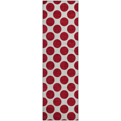 Premium Machine Washable Prisco Red Rug