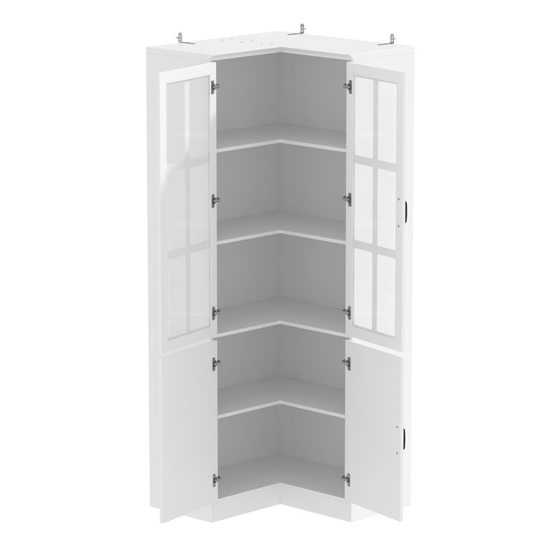 78.9"H Corner Kitchen Pantry Cabinet