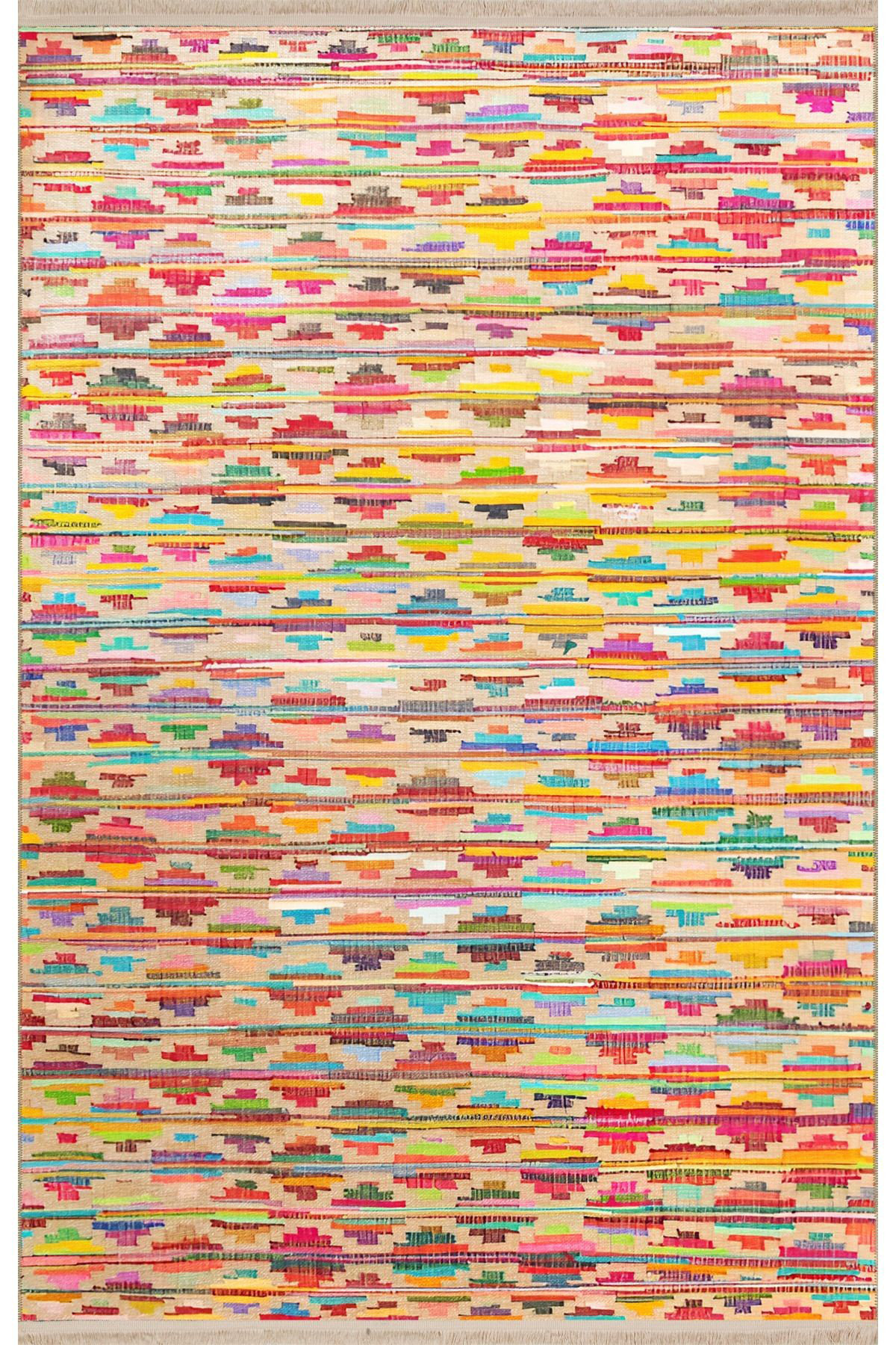 Jaselius Home Machine Washable Light Tone Multicolor Cross Geometric ...