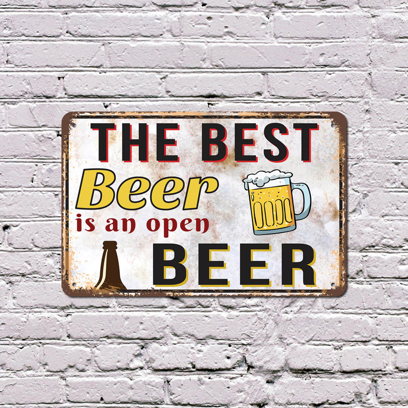 La meilleure bière est une affiche ouverte en plastique de 8 po x 12 po