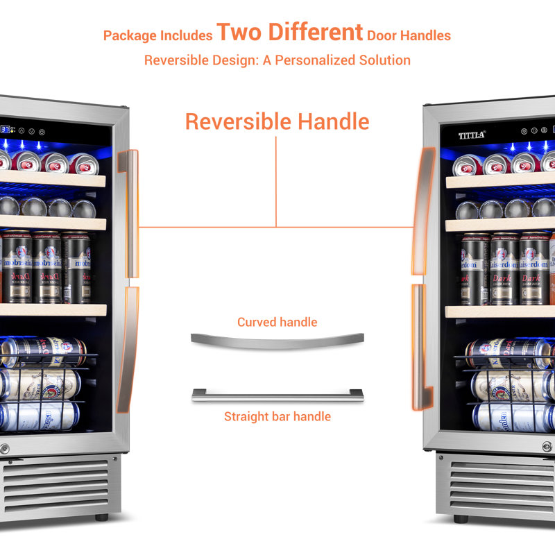 24'' 150 Can Freestanding/Built-in Reversible Door Hinge Beverage Refrigerator