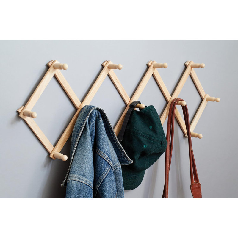 Expanding Beechwood Coffee Mug Wall Rack