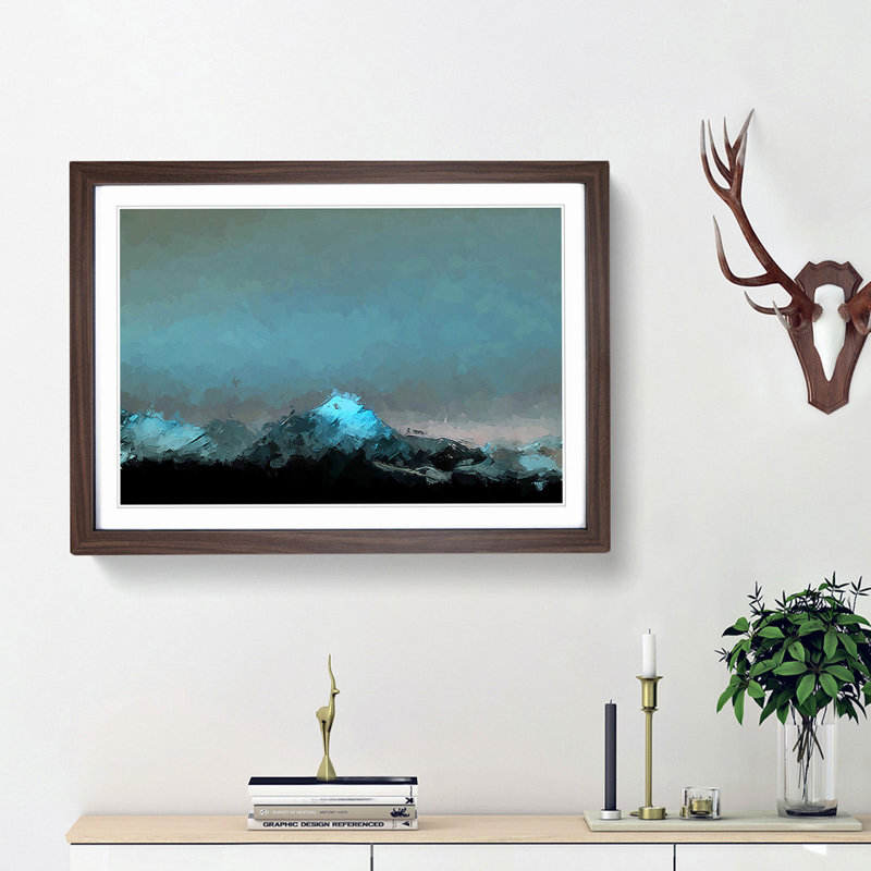 Monte Due Mani Mountain Top - Picture Frame Graphic Art Print, 27cm H x 36cm W x 2cm D, Walnut Framed