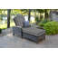 Bella 79" Long Reclining Wicker Teak Single Chaise Sunbrella with Cushion-419625884-419625887