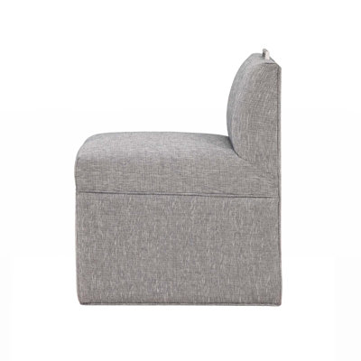 Chaise rembourrée moderne gris cendré Della, durable et facile à nettoyer avec une assise confortable et une mobilité douce