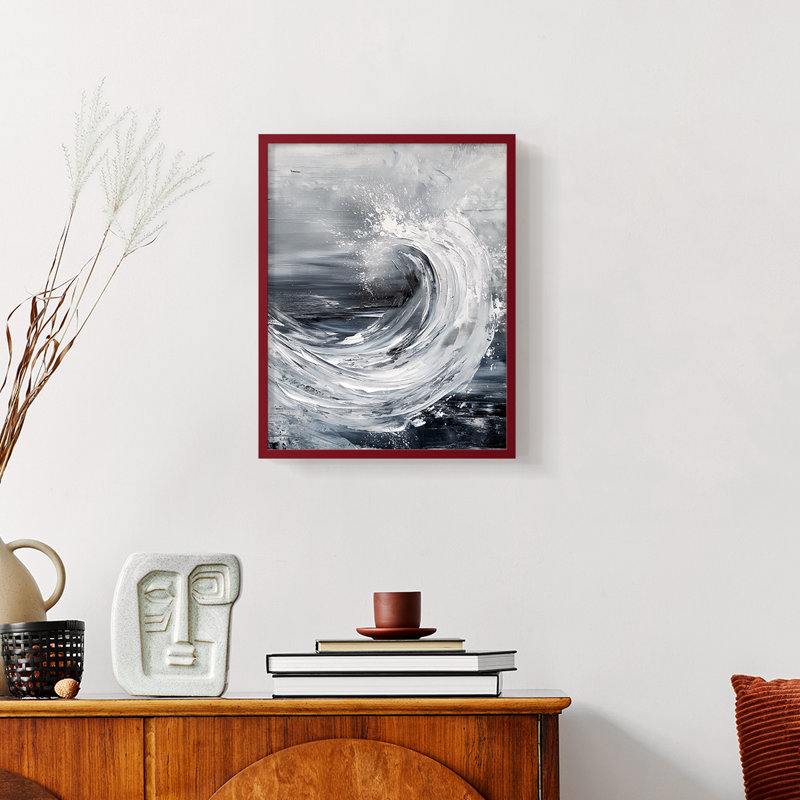 Série NAUTICAL CCXV - reproduction encadrée de qualité supérieure - prête à être accrochée - aucun clou requis, Rouge