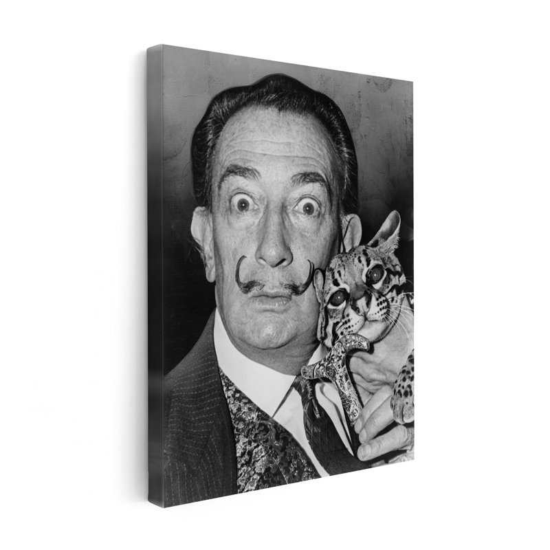 Salvador Dali et Pet, Unframed, Canvas, 18"H x 24"W