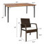 Ensemble de salle à manger rectangulaire pour 6 personnes 63 po de long avec coussins-1755236543