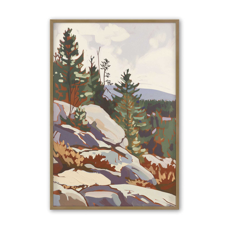 «Rocky Mountain View I», H 15,25 po x l 12,25 po , Or brossé