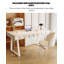 Bureau français de style crème avec plateau en pierre frittée-680393754