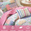 Courtepointe 3 pièces rose pour lit simple / simple TG, réversible avec envers uni, rembourrage léger XL, rose, 3 pièces, conception unique d'inspiration papillon, réversible, confortable-130666337