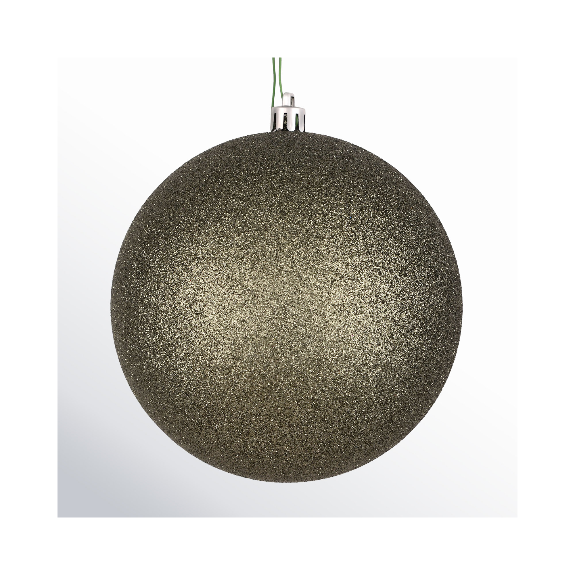 Holiday Décor Ball Ornament, 8" , Limestone Glitter