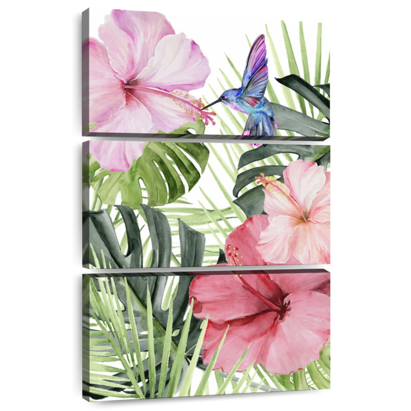 Hibiscus et colibri Harnek I, H 32 po x l 20 po