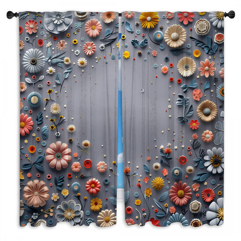 Rideaux de fenêtre à motif floral obscurcissant et obscurcissant - 2 panneaux, 40 po x 60 po - 2 panneaux