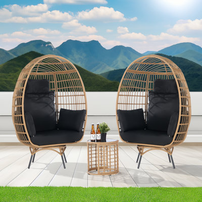 2 - Person Patio Dining Set with Round Table , Cushions Included
