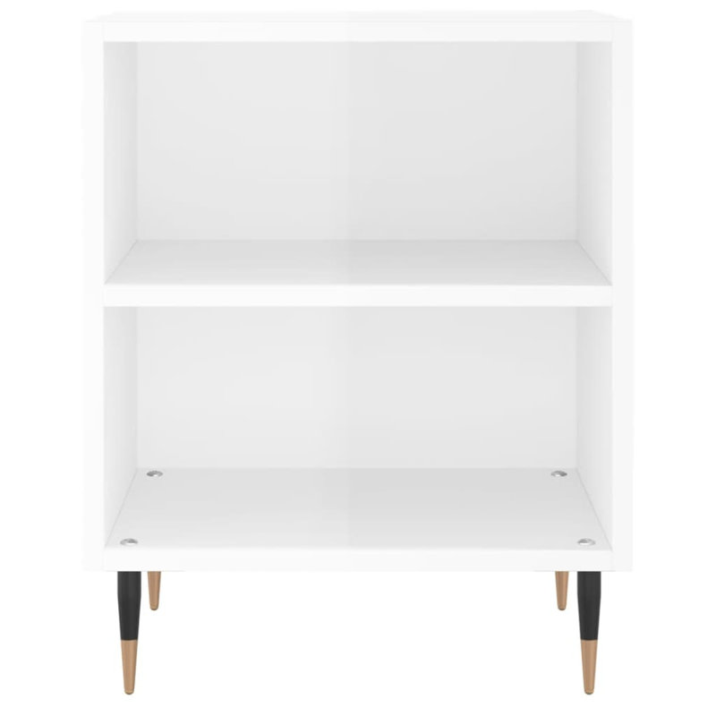 Belynda 40cm W Iron Bedside Table, High Gloss White