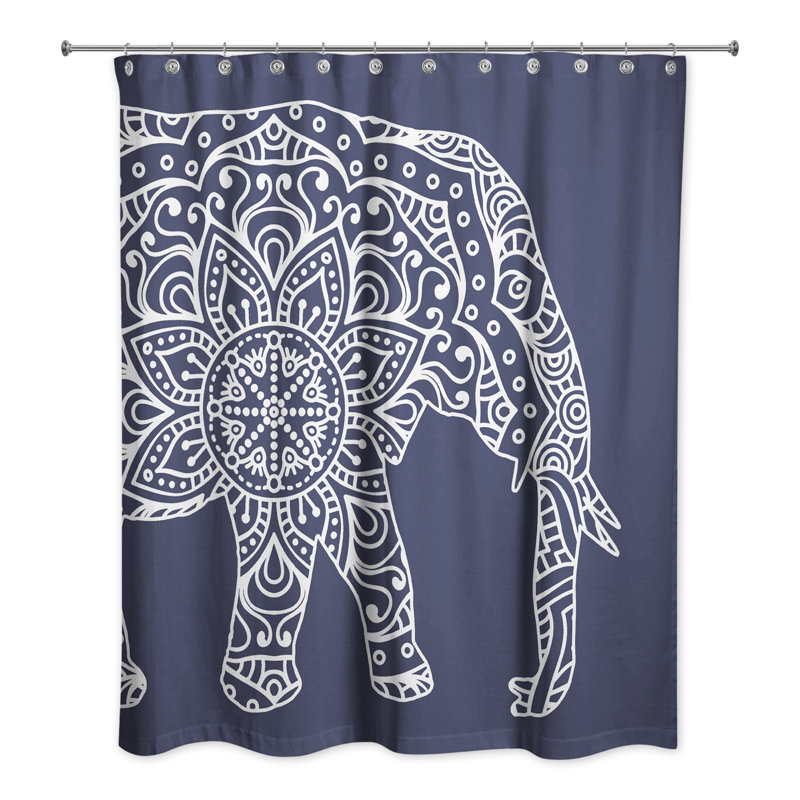 Rideau de douche simple, Bleu marine