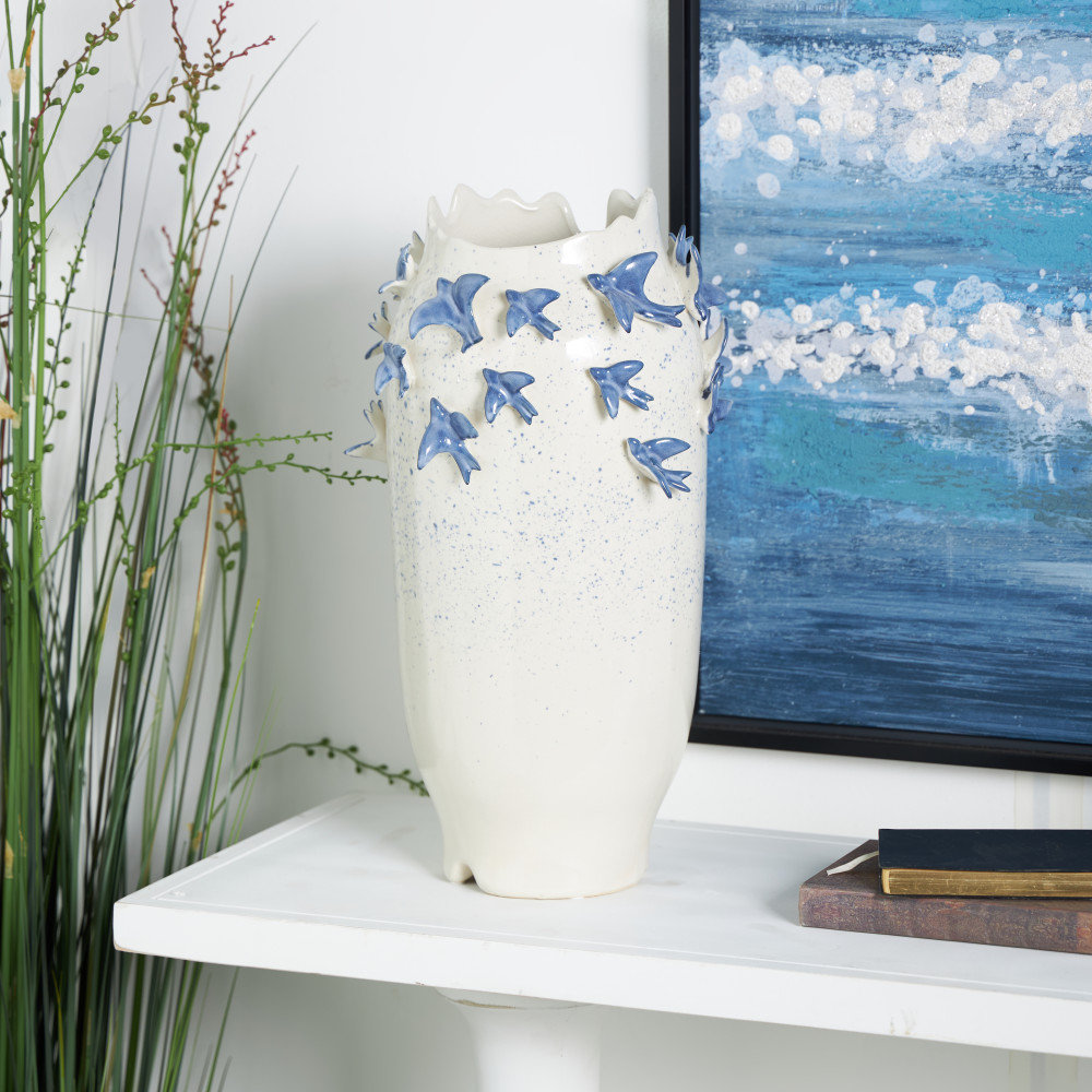 Euphemia Ceramic Floor Vase, 18" H x 11" W x 11" D