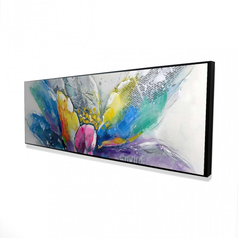 "Fleur abstraite avec journal" sur toile