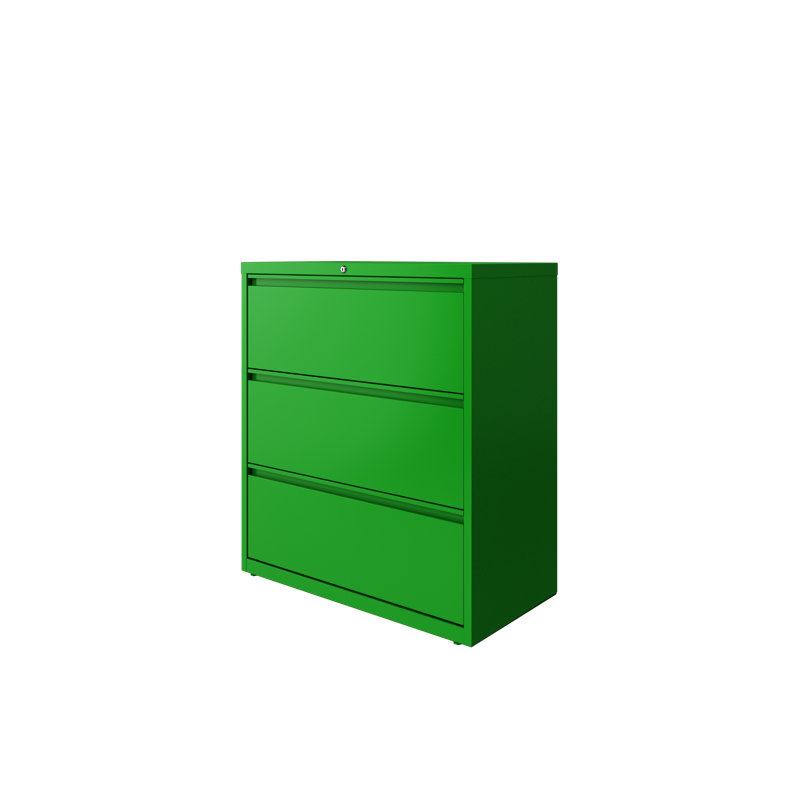 36'' Wide 3 -Drawer Steel File Cabinet, Green