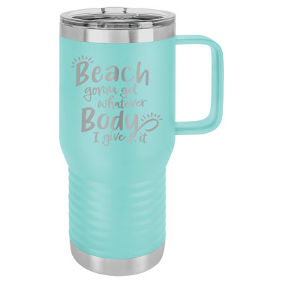 Tasse de voyage de plage isolée