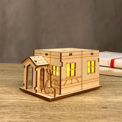 Light-Up Handmade Wooden Christmas Village Houses For Crafts