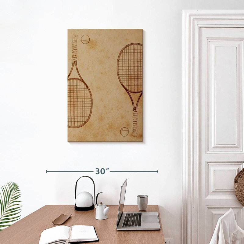 Esquisse de tennis Sireci, H 30 po x l 20 po