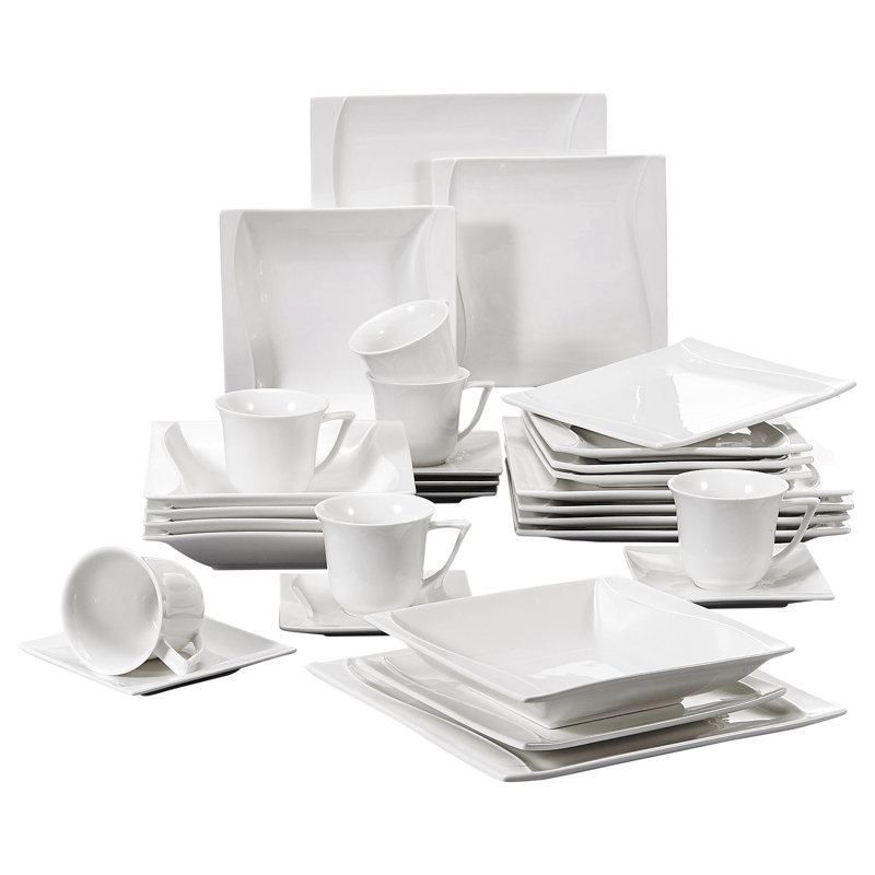 Piece Porcelain China Dinnerware Set - Service for 6