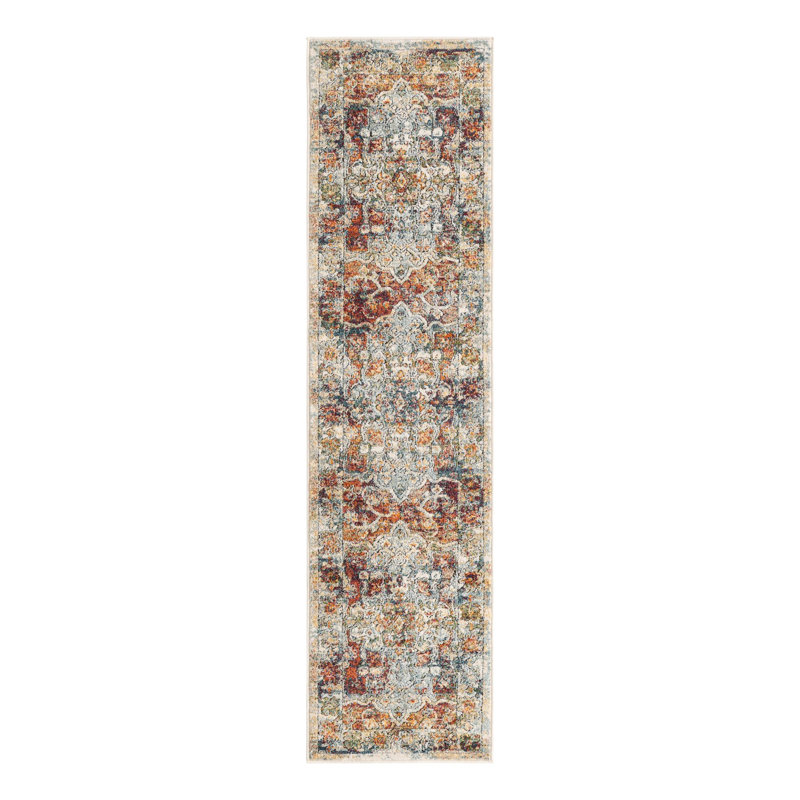 Tapis bleu Alresford, Tapis de couloir 2 pi 7 po x 16 pi 5 po
