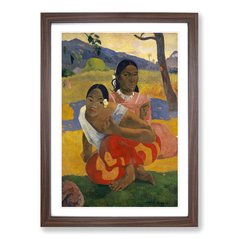 Nafea Faa Ipoipo by Paul Gauguin - Picture Frame Painting, 65cm H x 48cm W x 2cm D, Walnut Framed