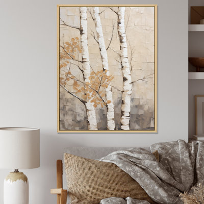 " Beige Minimalism Tree Birch III "