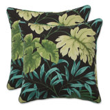 Tropique Peridot Floral Indoor/Outdoor Reversible Throw Pillow