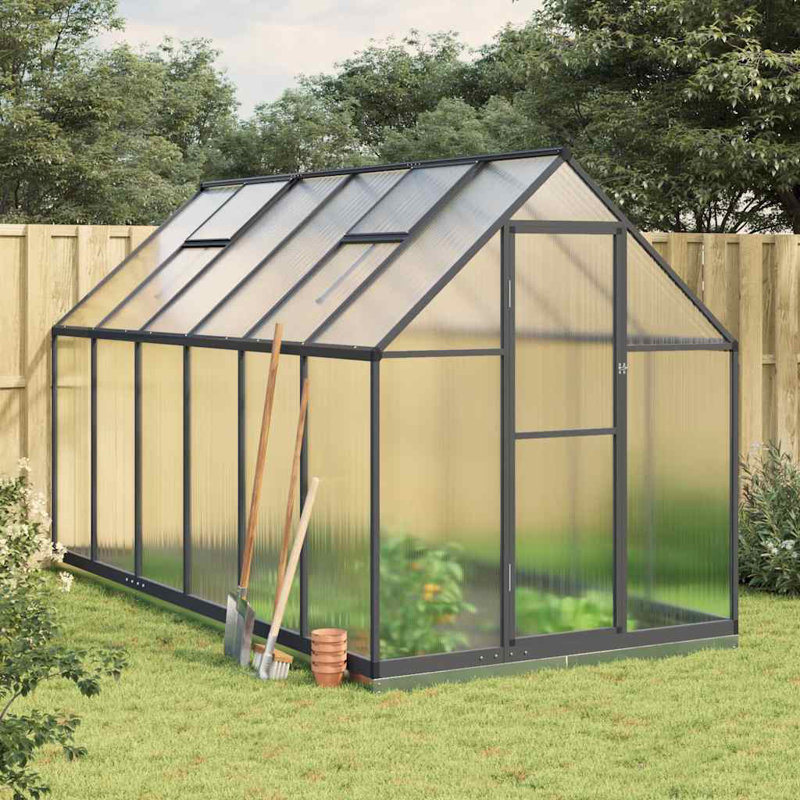 Chantele 7.5 Ft W x 5.5 Ft D Greenhouse, Anthracite, 202cm H x 224cm W x 169cm D