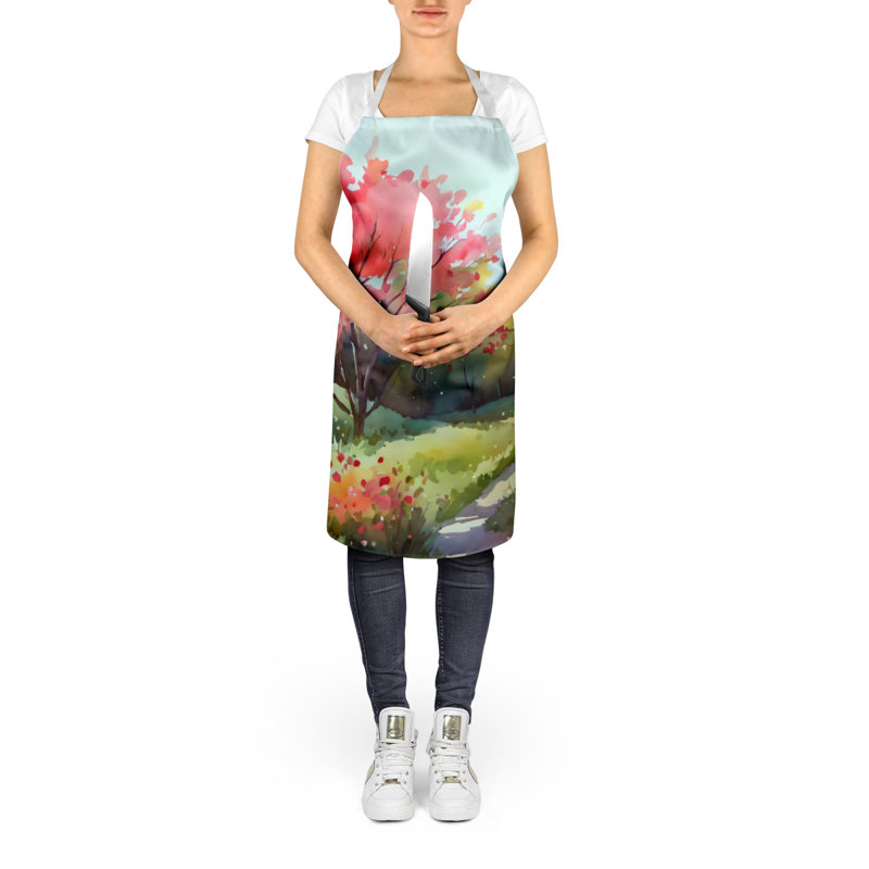 Tennessee Iris in Watercolor Apron, Pink North Carolina Dogwoods