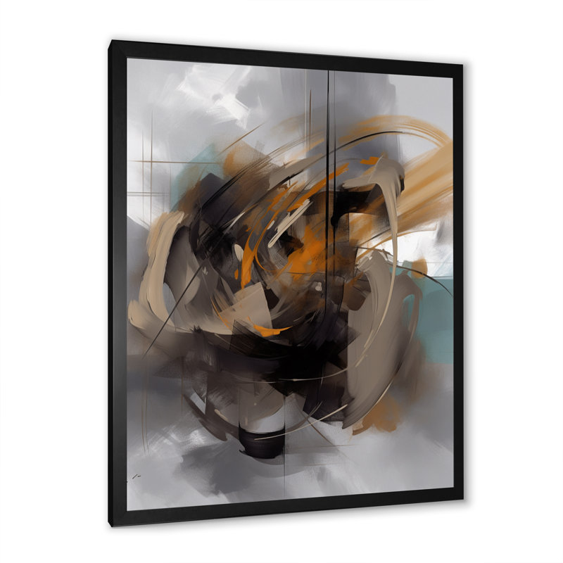 «Holle Abstract Design Shapes IV», reproduction sur toile, H 32 po x l 16 po x P 1 po, Cadre photo noir