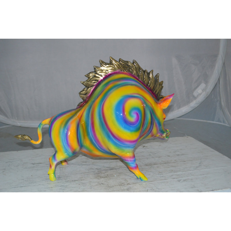 Statue en bronze de sanglier moderne Veldhoven Fat - Taille: L 22 po x l 9 po x H 15 po.