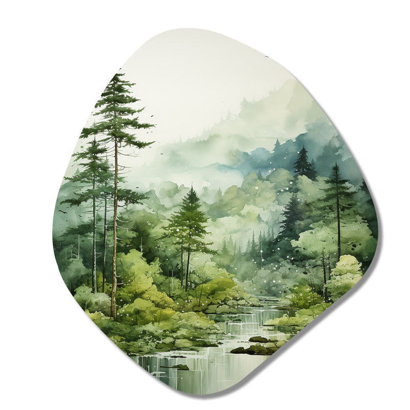 Forêt, énigmatique, art mural asymétrique, H 35 po x l 31 po