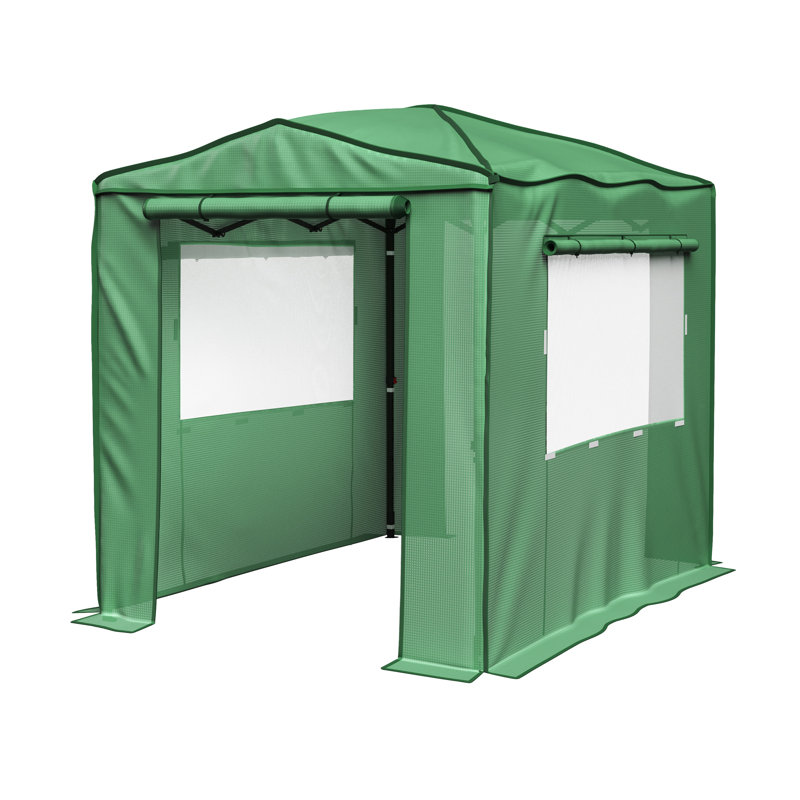 Serre escamotable 8 pi x 6 pi - Serre portative avec portes à glissière et fenêtres en filet