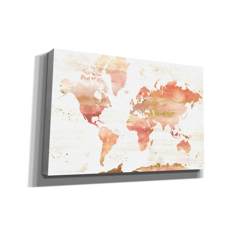  «Desert Blooms Abstract Map» par Laura Marshall, art mural sur toile, 40 po x 26 po