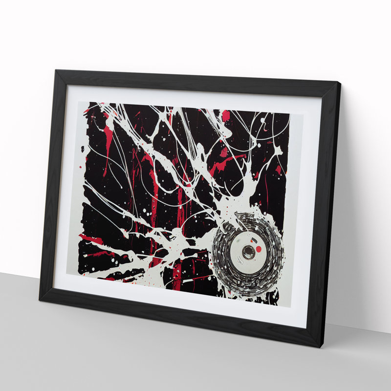 Dazzling Cassette Tape Art Abstract - Single Picture Frame Print, Black, 34cm H x 46cm W x 2cm D