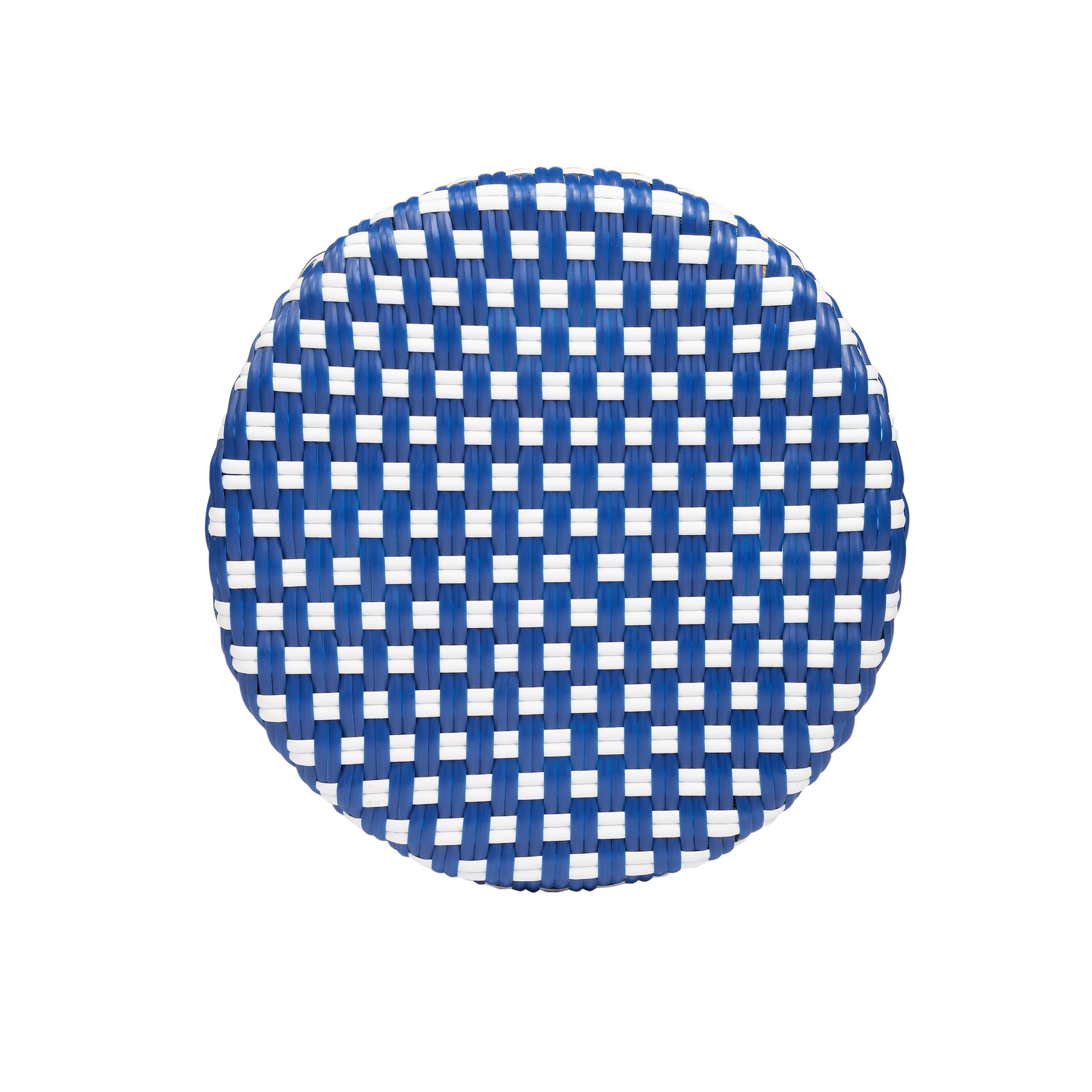Alastair Bar & Counter Stool, Counter Stool (24" Seat Height), Blue/White Dot/Natural Rattan Frame