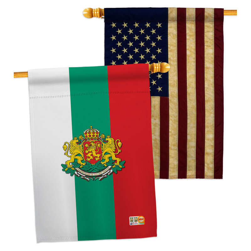 Drapeau de maison bulgarie en polyester 3 pi 3 po x 2 pi 3 pi
